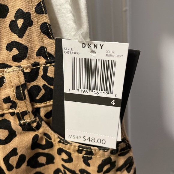 Girls DKNY Leopard Overall Dress size 4t - Picture 4 of 6